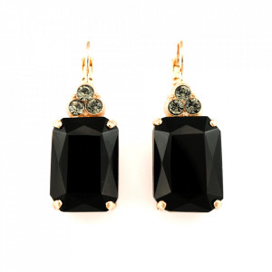 Cercei placati cu Aur roz de 24K, cu cristale originale, Black Diamond | 1225/1-280215RG6