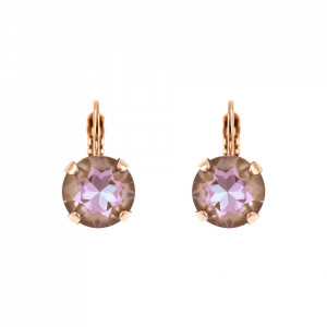 Cercei placati cu Aur roz de 24K, cu cristale Swarovski, Cappuccino DeLite | 1445-148RG6-Multicolor-6022