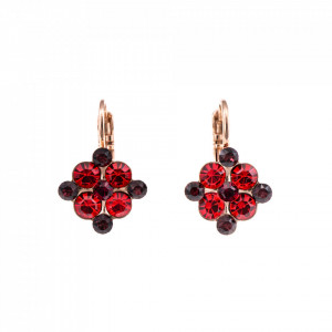Cercei placati cu Aur roz de 24K, cu cristale originale, Lady In Red | 1164/1-1070RG6
