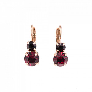 Cercei placati cu Aur roz de 24K, cu cristale originale, Lady In Red | 1190-1070RG6
