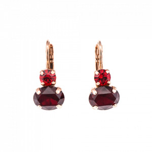 Cercei placati cu Aur roz de 24K, cu cristale originale, Lady In Red | 1462-1070RG6