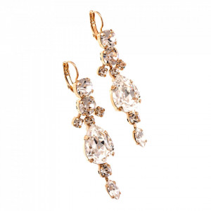 Cercei placati cu Aur roz de 24K, cu cristale Swarovski, On a Clear Day | 1068/4-001001RG6-Transparent-2062