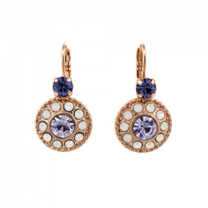 Cercei placati cu Aur roz de 24K, cu cristale originale, Purple Rain | 1048/2-1062RG6
