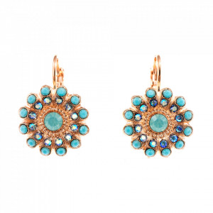Cercei placati cu Aur roz de 24K, cu cristale originale, Sapphire Sky | 1423/3-2677RG6