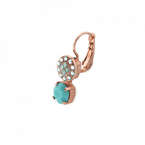 Cercei placati cu Aur roz de 24K, cu cristale Swarovski, Sapphire Sky | 1158-2677rg6-Verde-5712