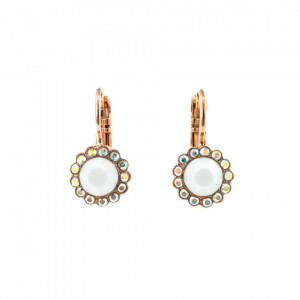 Cercei placati cu Aur roz de 24K, cu cristale originale, Seashell | 1133-1201RG6