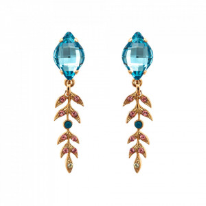 Cercei placati cu Aur roz de 24K, cu cristale originale, Spring Flowers | 1628-2141RG2