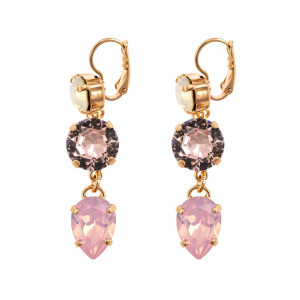 Cercei placati cu Aur roz de 24K, cu cristale Swarovski, Aura | 1440/3-1112RG6-Multicolor-6382