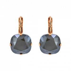 Cercei placati cu Aur roz de 24K, cu cristale Swarovski, Black Diamond | 1326/4-254RG6-Gri-5432
