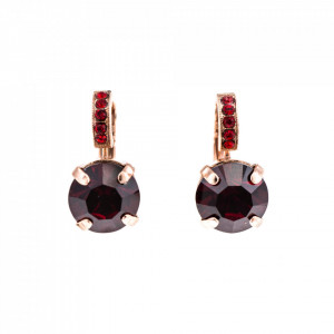 Cercei placati cu Aur roz de 24K, cu cristale Swarovski, Lady In Red | 1056-1070RG6-Rosu-1552