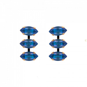 Cercei placati cu Aur roz de 24K, cu cristale Swarovski, Ocean DeLite | 1633/4-143143RG2