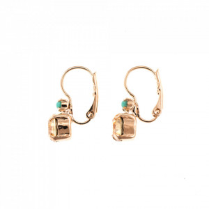 Cercei placati cu Aur roz de 24K, cu cristale Swarovski, Sapphire Sky | 1035/1-807RG6-Multicolor-1722