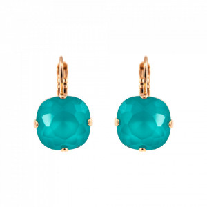Cercei placati cu Aur roz de 24K, cu cristale Swarovski, Sapphire Sky | 1326/4-029RG6-Verde-5402