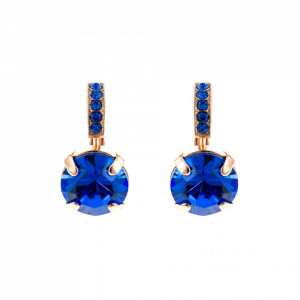 Cercei placati cu Aur roz de 24K, cu cristale Swarovski, September Lucky Birthstone | 1056-206206RG6-Albastru-1562
