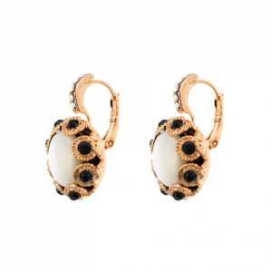 Cercei placati cu Aur roz de 24K, cu cristale Swarovski, St. Martin - Caribbean Life | 1386-M87-3RG6-Multicolor-5892