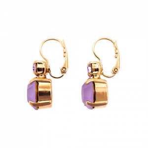 Cercei placati cu Aur roz de 24K, cu cristale Swarovski, Violet - Colors | 1037-37114RG6-Mov-1742