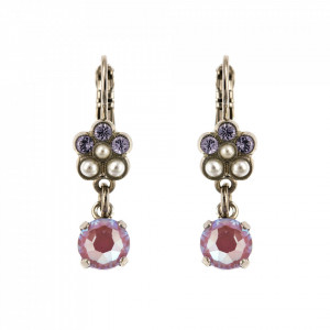 Cercei placati cu rodiu, cu cristale Swarovski, Romance | 1152/3-139-10RO6-Multicolor-5302