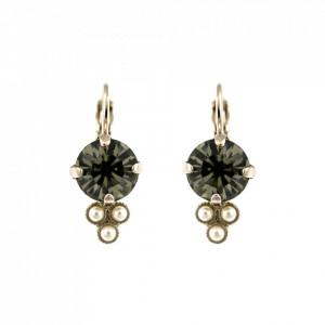 Cercei placati cu rodiu, cu cristale Swarovski, Earl Grey | 1010-1132RO6-Alb/Gri, Gri/Bej-9012