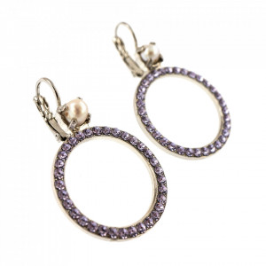 Cercei placati cu rodiu, cu cristale Swarovski, Romance | 10831-139-10RO6-Multicolor-2082