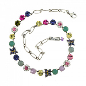 Colier placat cu Argint 925, cu cristale Swarovski, Flower Power | 3063-M803SP-Multicolor-6702