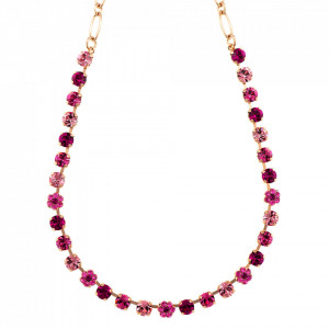 Colier placat cu Aur roz de 24K, cu cristale originale, Camelia | 3008/2-5022RG