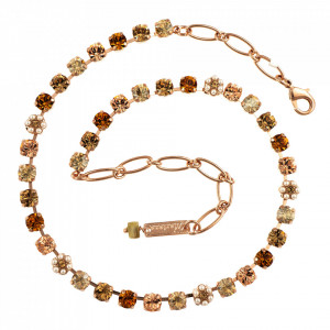 Colier placat cu Aur roz de 24K, cu cristale Swarovski, Breakfast at Tiffany’s | 3008/1-2010RG