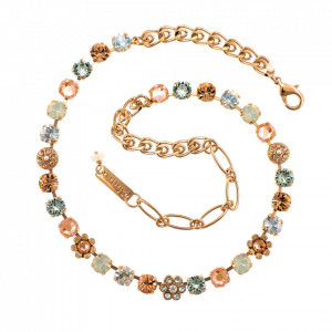 Colier placat cu Aur roz de 24K, cu cristale Swarovski, Gardenia | 3044/5-1913RG-Alb-6692