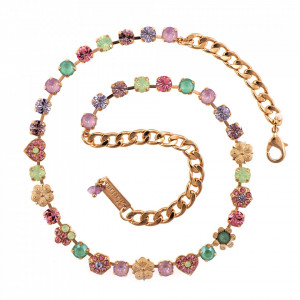 Colier placat cu Aur roz de 24K, cu cristale Swarovski, Lavender | 3028/2-1910RG-Multicolor-6662