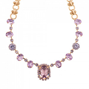 Colier placat cu Aur roz de 24K, cu cristale Swarovski, Violet - Colors | 3090/5-371371RG-Mov-6312