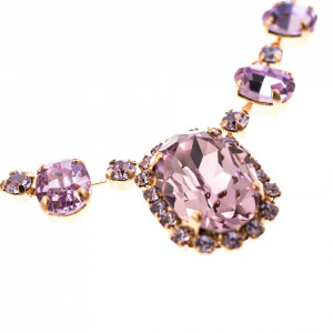 Colier placat cu Aur roz de 24K, cu cristale Swarovski, Violet - Colors | 3090/5-371371RG-Mov-6732