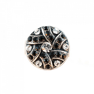 Inel placat cu Argint 925, cu cristale Swarovski, Check Mate | 7059-280-1SP-Negru-8022