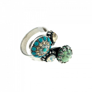 Inel placat cu Argint 925, cu cristale Swarovski, Sapphire Sky | 7141/2-M807SP-Multicolor-8352