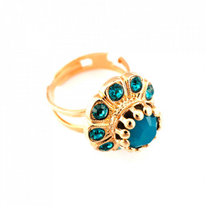 Inel placat cu Aur roz de 24K, cu cristale originale, Julia | 7211-3322RG