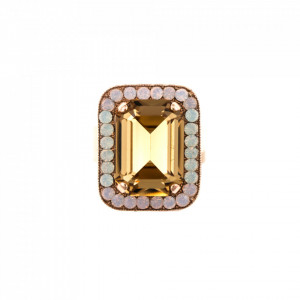 Inel placat cu Aur roz de 24K, cu cristale Swarovski, Tiara Day | 7107-2333RG-Multicolor-8212