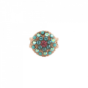 Inel placat cu Aur roz de 24K, cu cristale Swarovski, Guardian Angel | 7217-3711RG-Multicolor-7872