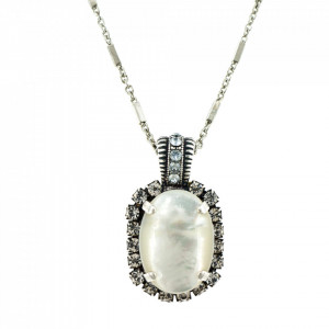 Pandantiv cu lant placat cu Argint 925, cu cristale originale, Forever | 5522/5-1049SP