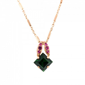 Pandantiv cu lant placat cu Aur roz de 24K, cu cristale originale, Luck | 5431-1033RG