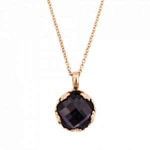 Pandantiv cu lant placat cu Aur roz de 24K, cu cristale Swarovski, Bohemian Rhapsody | 5323/2-204ARG-Mov-6882