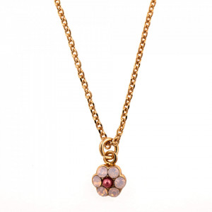 Pandantiv cu lant placat cu Aur roz de 24K, cu cristale Swarovski, Antigua | 5166/10-223-1RG-Multicolor-8962