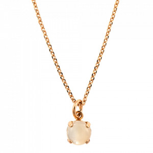 Pandantiv cu lant placat cu Aur roz de 24K, cu cristale Swarovski, Seashell | 5440-M87RG-Alb-8922