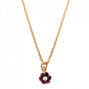 Pandantiv cu lant placat cu Aur roz de 24K, cu cristale Swarovski, Bohemian Rhapsody | 5166/10-2041ABRG-Mov-8952