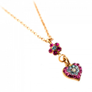 Pandantiv cu lant placat cu Aur roz de 24K, cu cristale Swarovski, Memories of Montmartre | 5322/9-1146RG