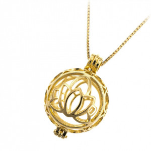Set Pandantiv placat cu aur - Chakra - Harmony & Balance si 7 pietre semipretioase interschimbabile-Auriu-8342