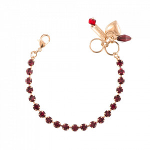 Bratara placata cu Aur roz de 24K, cu cristale Swarovski, July Lucky Birthstone | 4000-501501RG-Rosu-953