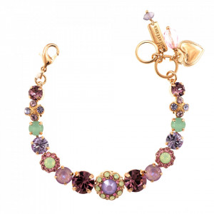Bratara placata cu Aur roz de 24K, cu cristale originale, Lavender | 4352/3-1910RG