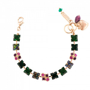 Bratara placata cu Aur roz de 24K, cu cristale originale, Luck | 4531-1033RG