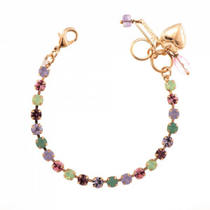 Bratara placata cu Aur roz de 24K, cu cristale Swarovski, Lavender | 4000-1910RG-Multicolor-933