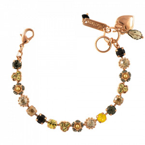 Bratara placata cu Aur roz de 24K, cu cristale Swarovski, Lemon Emigrant | 4028-1121RG-Multicolor-1013