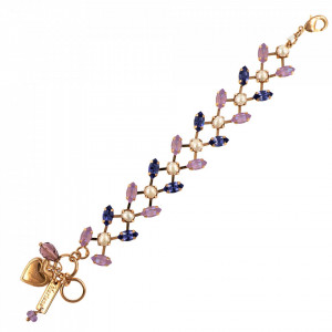 Bratara placata cu Aur roz de 24K, cu cristale Swarovski, Romance | 4105-139-10RG-Multicolor-1403