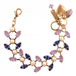 Bratara placata cu Aur roz de 24K, cu cristale Swarovski, Romance | 4105-139-10RG-Multicolor-943